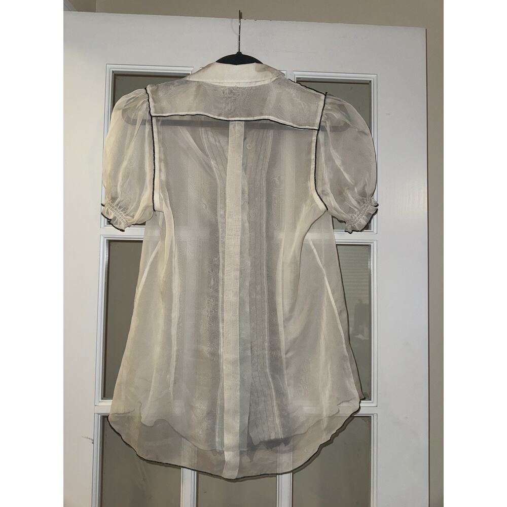 Twelve By Twelve Ruffle Button Top Large White Bl… - image 5